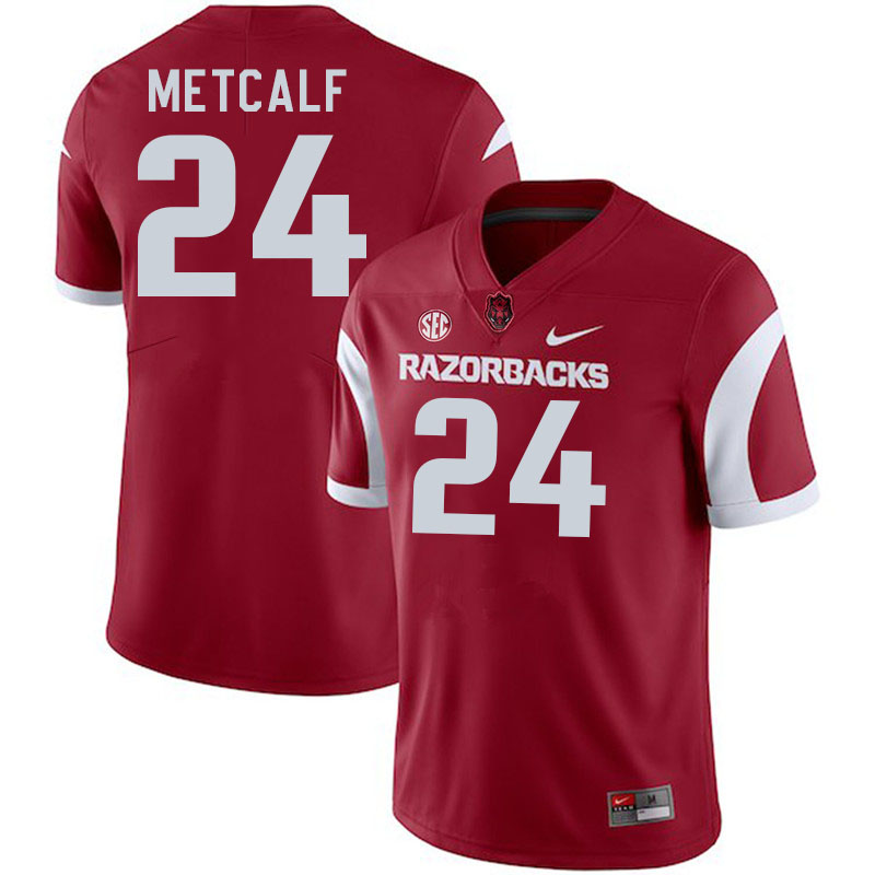 Men #24 Tevis Metcalf Arkansas Razorbacks College Football Jerseys Stitched-Cardinal